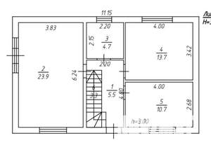 Дом 130м&sup2;, 2-этажный, участок 3 сот.  
