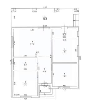 Дом 100м², 1-этажный, участок 6 сот.  