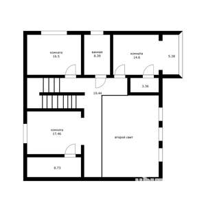 Дом 254м², 2-этажный, участок 8 сот.  