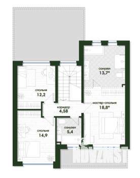 Коттедж 178м&sup2;, 2-этажный, участок 7 сот.  