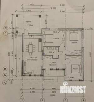 Коттедж 110м², 1-этажный, участок 4 сот.  
