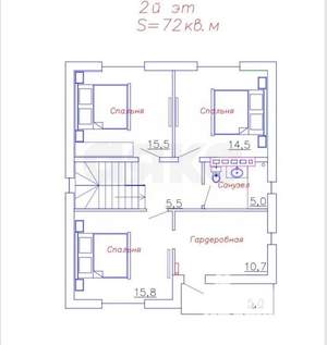 Дом 145м&sup2;, 2-этажный, участок 4 сот.  