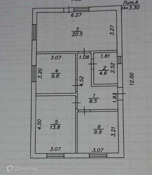 Дом 74м&sup2;, 1-этажный, участок 3 сот.  