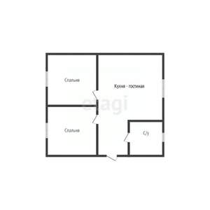 Дом 44м², 1-этажный, участок 4 сот.  