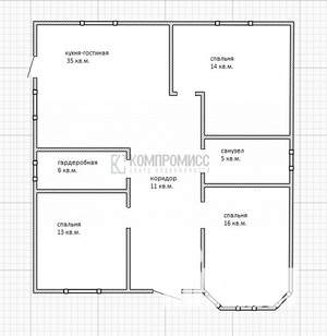 Дом 110м², 1-этажный, участок 5 сот.  