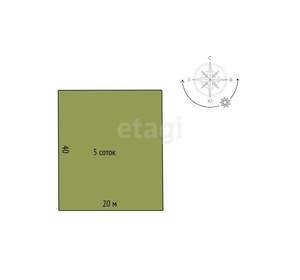 Дом 54м², 1-этажный, участок 5 сот.  