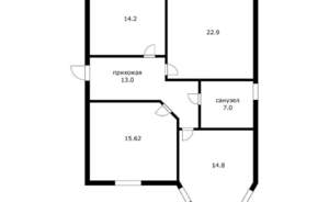 Дом 90м², 1-этажный, участок 3 сот.  