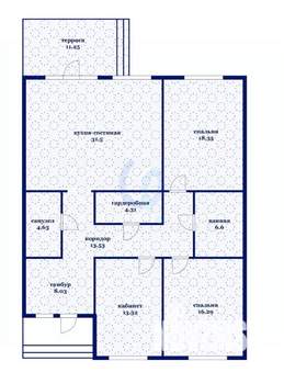 Дом 132м², 1-этажный, участок 4 сот.  