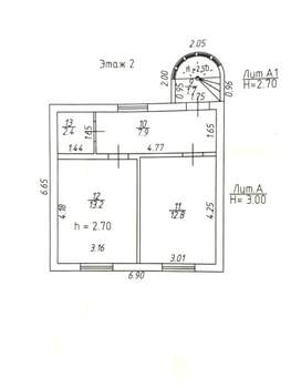 Дом 110м², 2-этажный, участок 4 сот.  