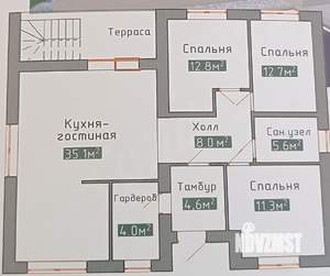 Коттедж 103м², 1-этажный, участок 4 сот.  