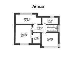 Дом 188м², 2-этажный, участок 6 сот.  