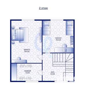 Дом 103м&sup2;, 2-этажный, участок 1 сот.  