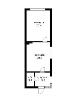 Дом 83м&sup2;, 1-этажный, участок 3 сот.  