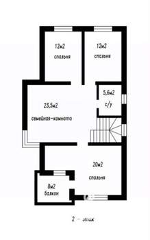 Дом 180м², 2-этажный, участок 6 сот.  