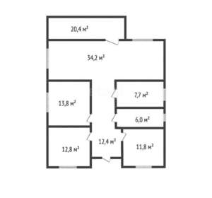 Дом 120м², 1-этажный, участок 6 сот.  