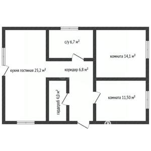 Дом 72м², 1-этажный, участок 3 сот.  