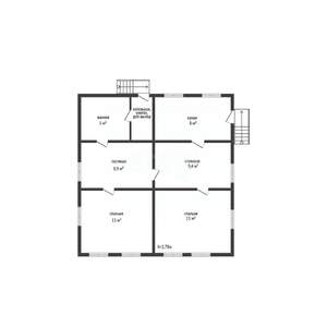 Дом 66м&sup2;, 1-этажный, участок 4 сот.  