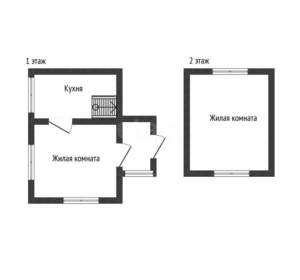 Дом 58м&sup2;, 2-этажный, участок 4 сот.  