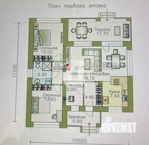 Дача 98м², 1-этажный, участок 4 сот.  