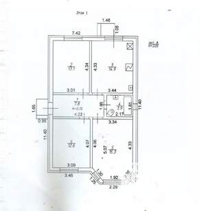 Дом 110м², 1-этажный, участок 3 сот.  