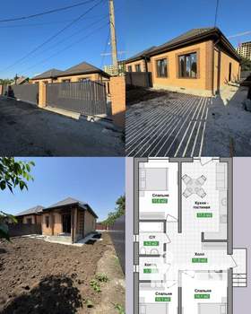 Дом 77м&sup2;, 1-этажный, участок 3 сот.  