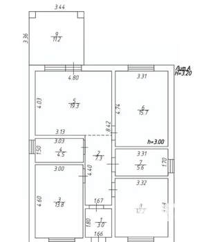 Дом 103м&sup2;, 1-этажный, участок 5 сот.  