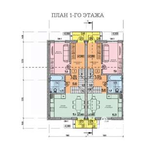 Таунхаус 92м&sup2;, 2-этажный, участок 1 сот.  