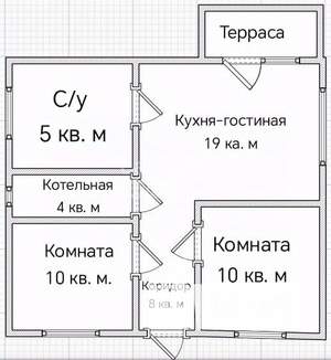 Дом 56м², 1-этажный, участок 4 сот.  