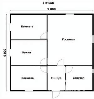 Дом 81м², 1-этажный, участок 6 сот.  