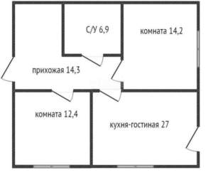 Дом 70м², 1-этажный, участок 7 сот.  