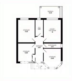 Дом 111м&sup2;, 1-этажный, участок 4 сот.  