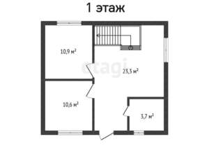 Дом 74м&sup2;, 2-этажный, участок 8 сот.  