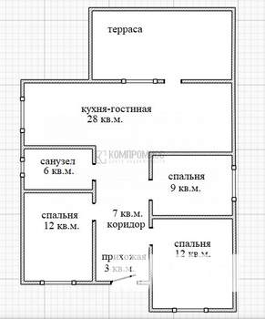 Дом 90м², 1-этажный, участок 4 сот.  