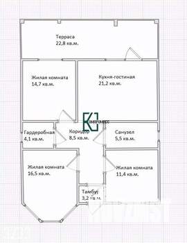Дом 113м², 1-этажный, участок 5 сот.  