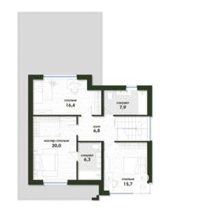 Дом 188м&sup2;, 2-этажный, участок 6 сот.  