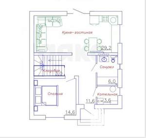 Дом 145м&sup2;, 2-этажный, участок 4 сот.  