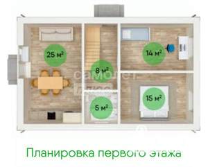 Дом 100м², 1-этажный, участок 3 сот.  