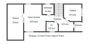 Дом 151м², 2-этажный, участок 6 сот.  