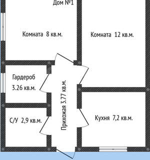 Дом 85м², 1-этажный, участок 2 сот.  