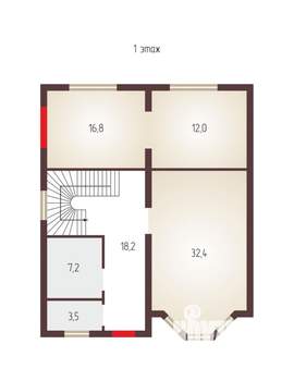Дом 194м², 2-этажный, участок 6 сот.  