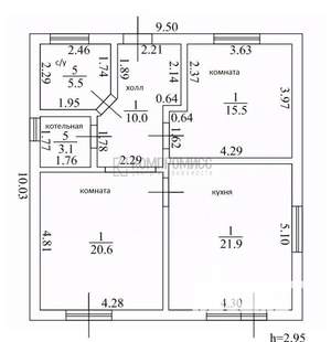 Дом 82м&sup2;, 1-этажный, участок 6 сот.  