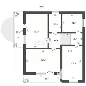 Дом 170м&sup2;, 2-этажный, участок 8 сот.  