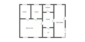 Дом 62м&sup2;, 1-этажный, участок 6 сот.  