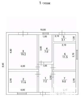 Дом 69м², 1-этажный, участок 4 сот.  