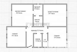 Дом 98м&sup2;, 1-этажный, участок 6 сот.  