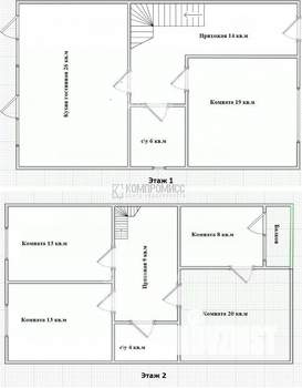 Коттедж 140м², 2-этажный, участок 4 сот.  