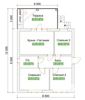 Дом 130м², 1-этажный, участок 4 сот.  