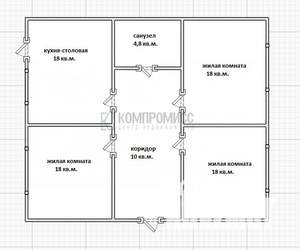 Дом 87м&sup2;, 1-этажный, участок 3 сот.  