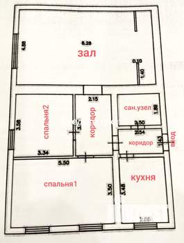 Дом 96м&sup2;, 1-этажный, участок 4 сот.  