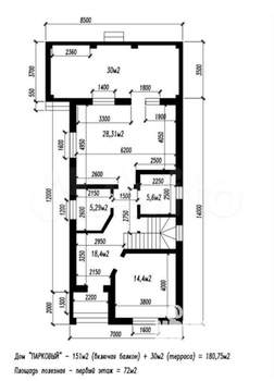 Дом 120м², 2-этажный, участок 6 сот.  